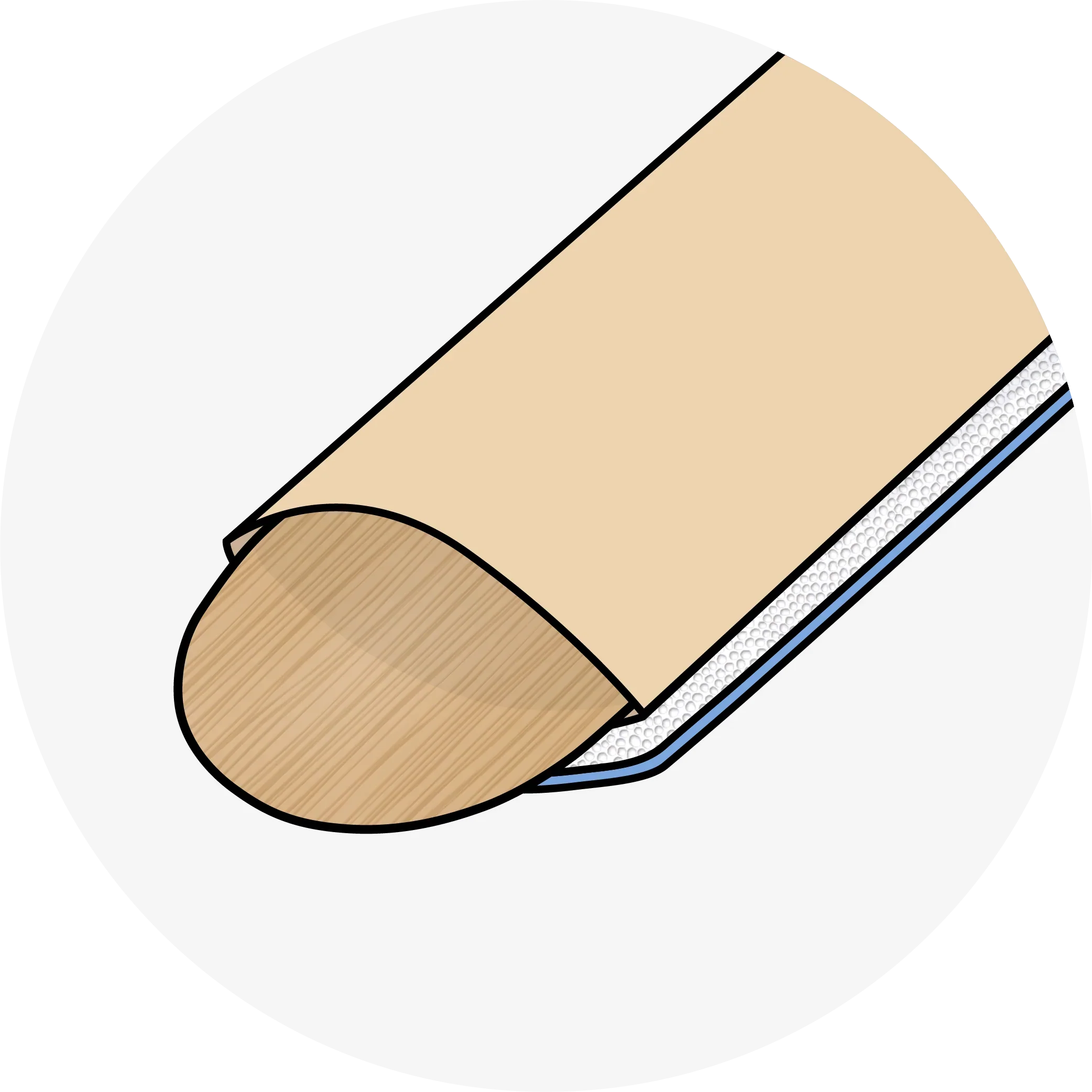 Disposable papmAm files on bases (with foam layer)