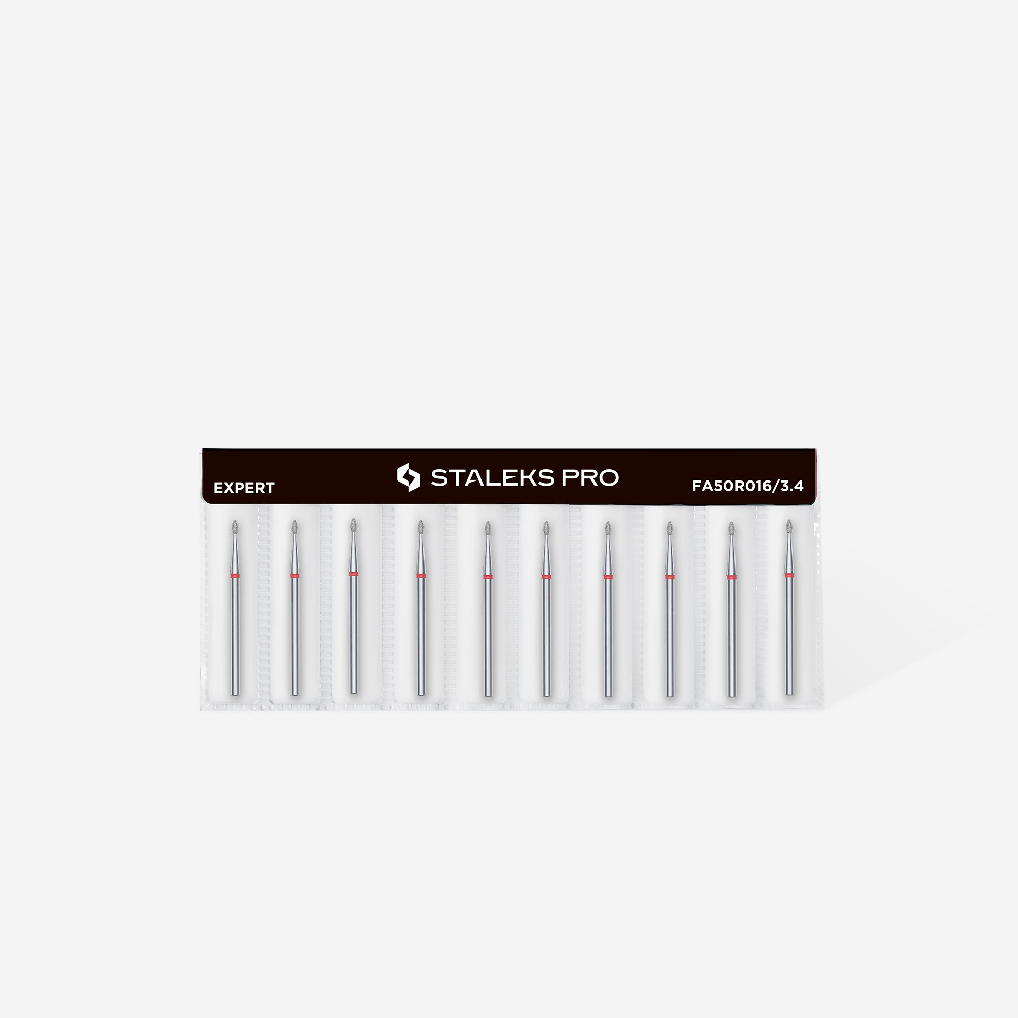 Diamond nail drill bit rounded bud red EXPERT head diameter 1.6 mm / working part 3.4 mm