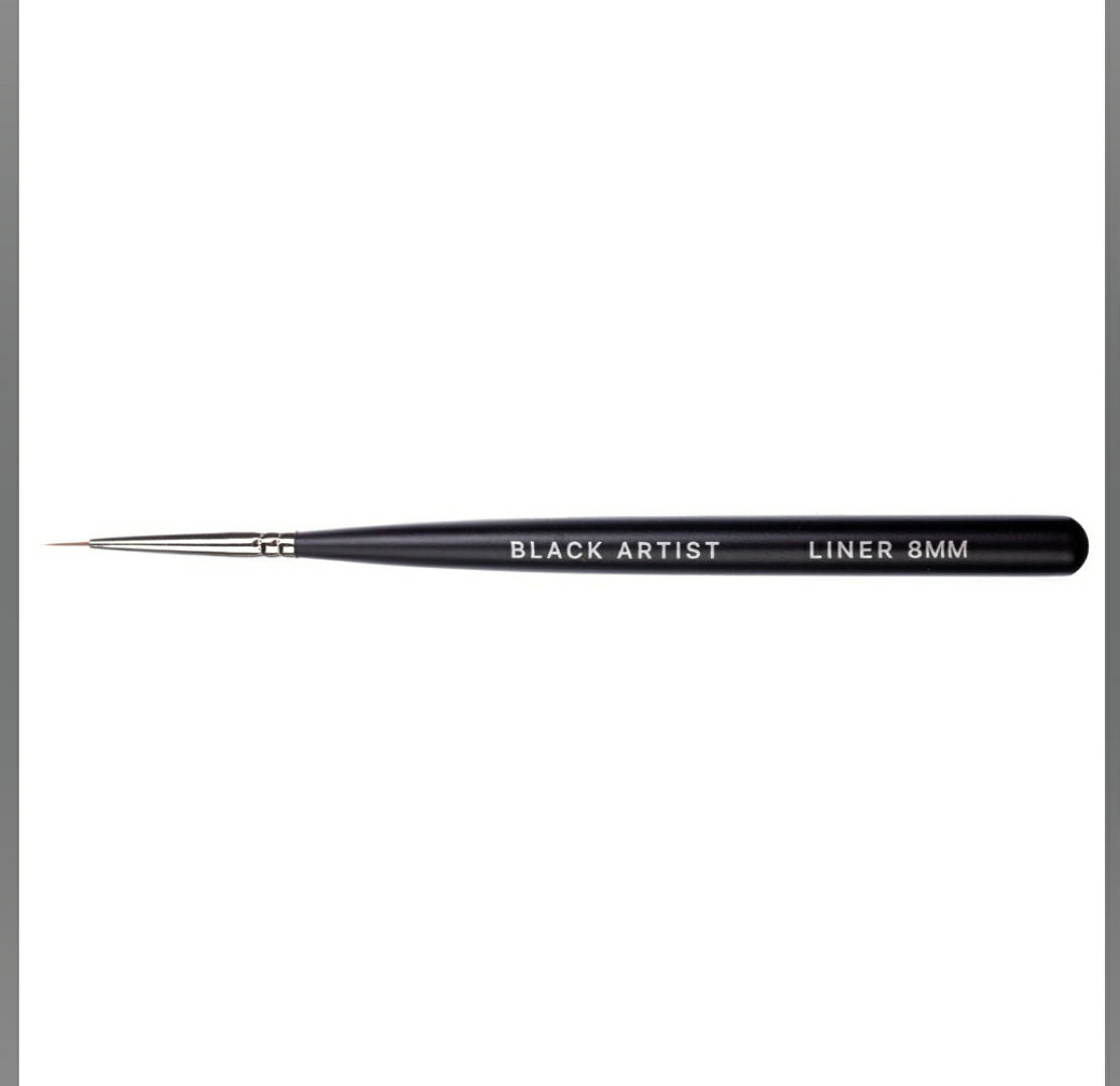 Gel art brush Liner, Black Artist, 8 mm, nylon pile image 1