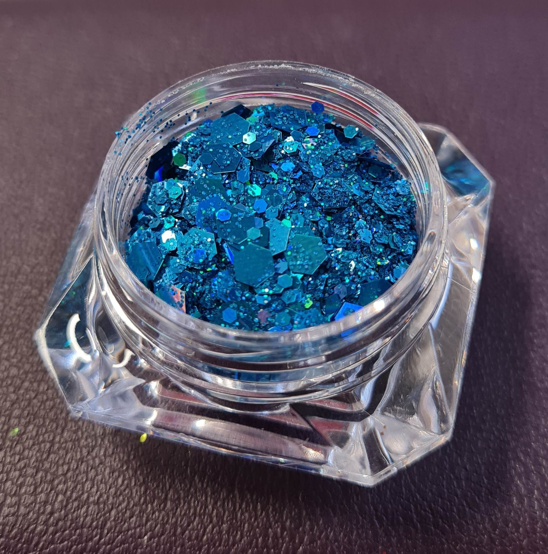 Premium Holographic Effect Glitter flakes, blue image 0