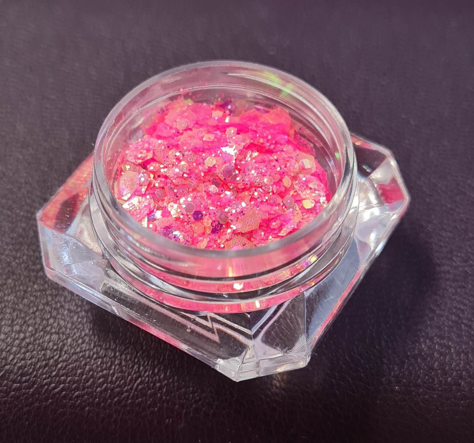 Premium Holographic Effect Glitter flakes, pink image 0