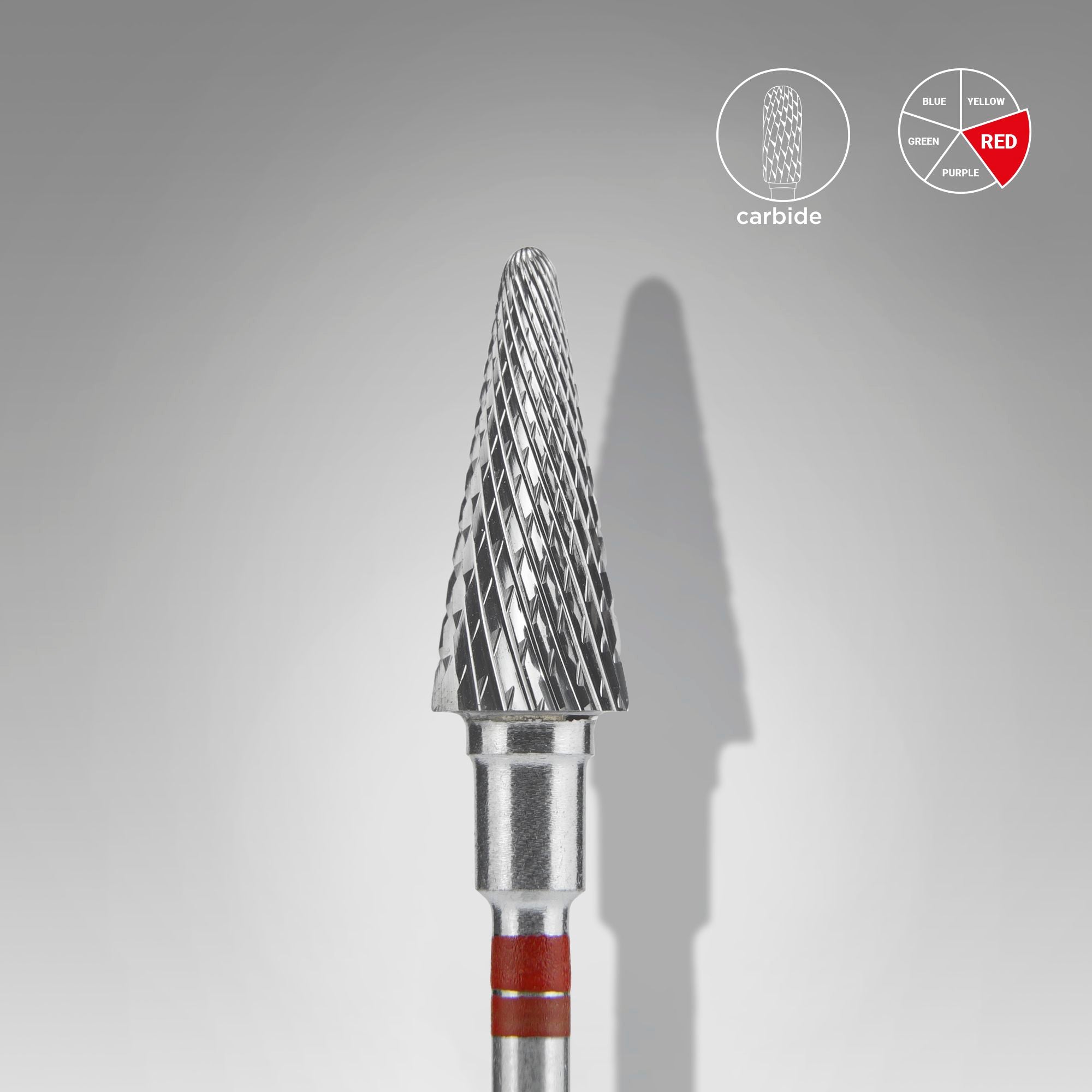 Carbide nail drill bit for left-handed users, cone red EXPERT head diameter 6 mm / working part 14 mm