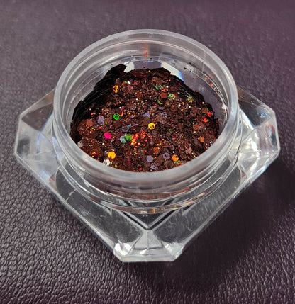 Premium Holographic Effect Glitter flakes, burgundy image 0