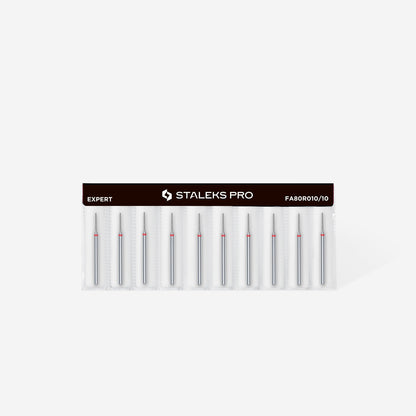 Diamond nail drill bit needle red EXPERT head diameter 1 mm / working part 10 mm