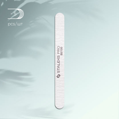 NFB-21/5  Mineral straight nail file SMART 80/100 grit, 5 pcs/set image 0