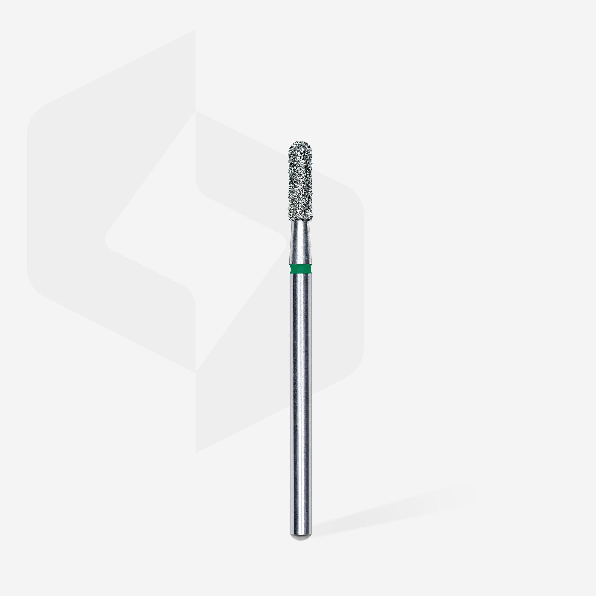 Diamond nail drill bit rounded cylinder green EXPERT head diameter 2.3 mm / working part 8 mm