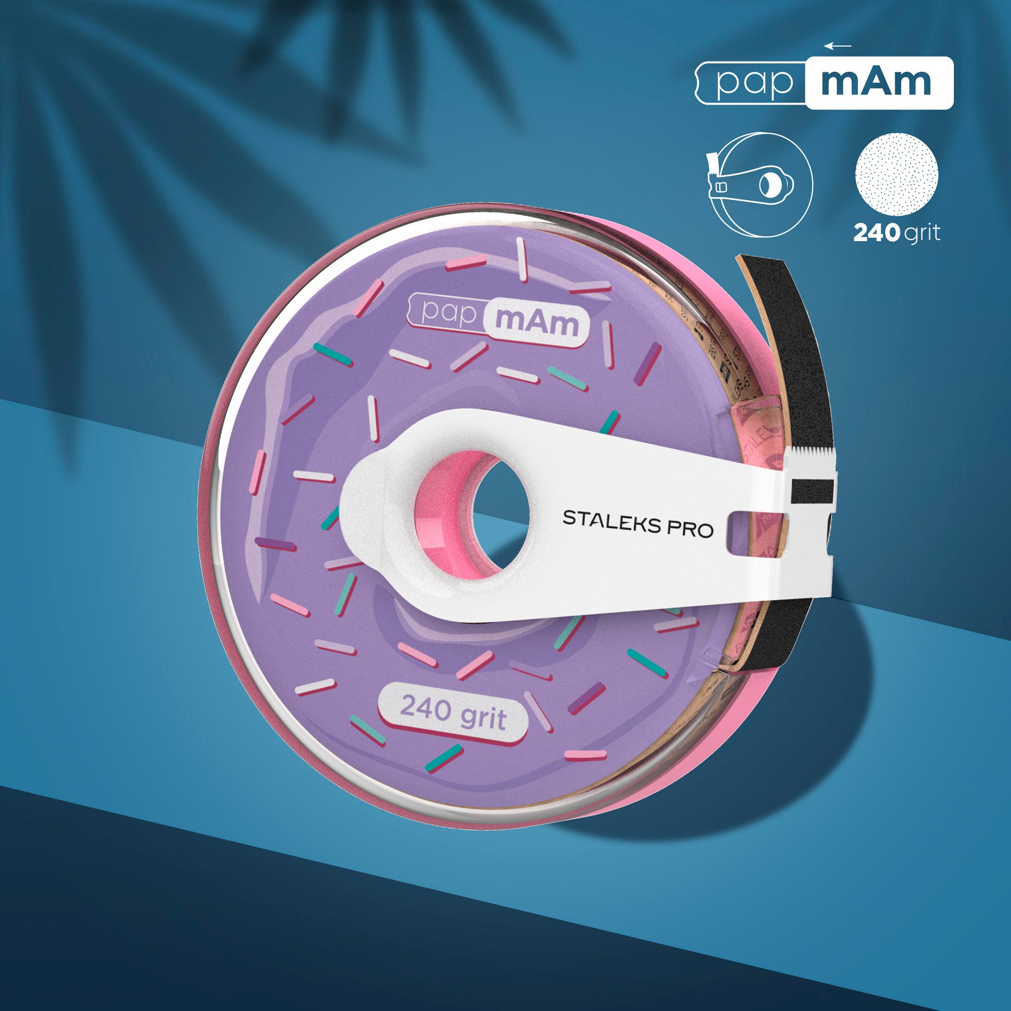 Nail file refill roll papmAm in a plastic case Bobbinail EXPERT, 240 grit