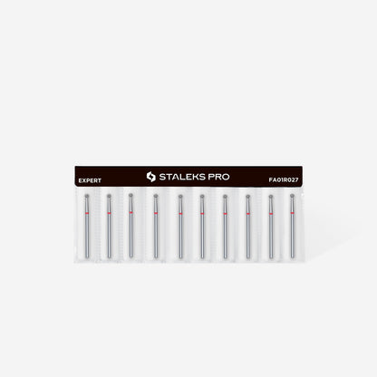 Diamond nail drill bit ball red EXPERT head diameter 2.7 mm