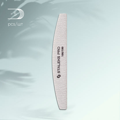 NFB-41/1  Mineral crescent nail file SMART 100/180 grit, 5pcs/set image 0