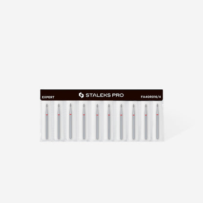 Diamond nail drill bit drop red EXPERT head diameter 1.6 mm / working part 4 mm