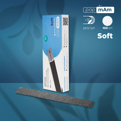 Disposable papmAm files for straight nail file (soft base) EXPERT 20, 100 grit (30 pcs)