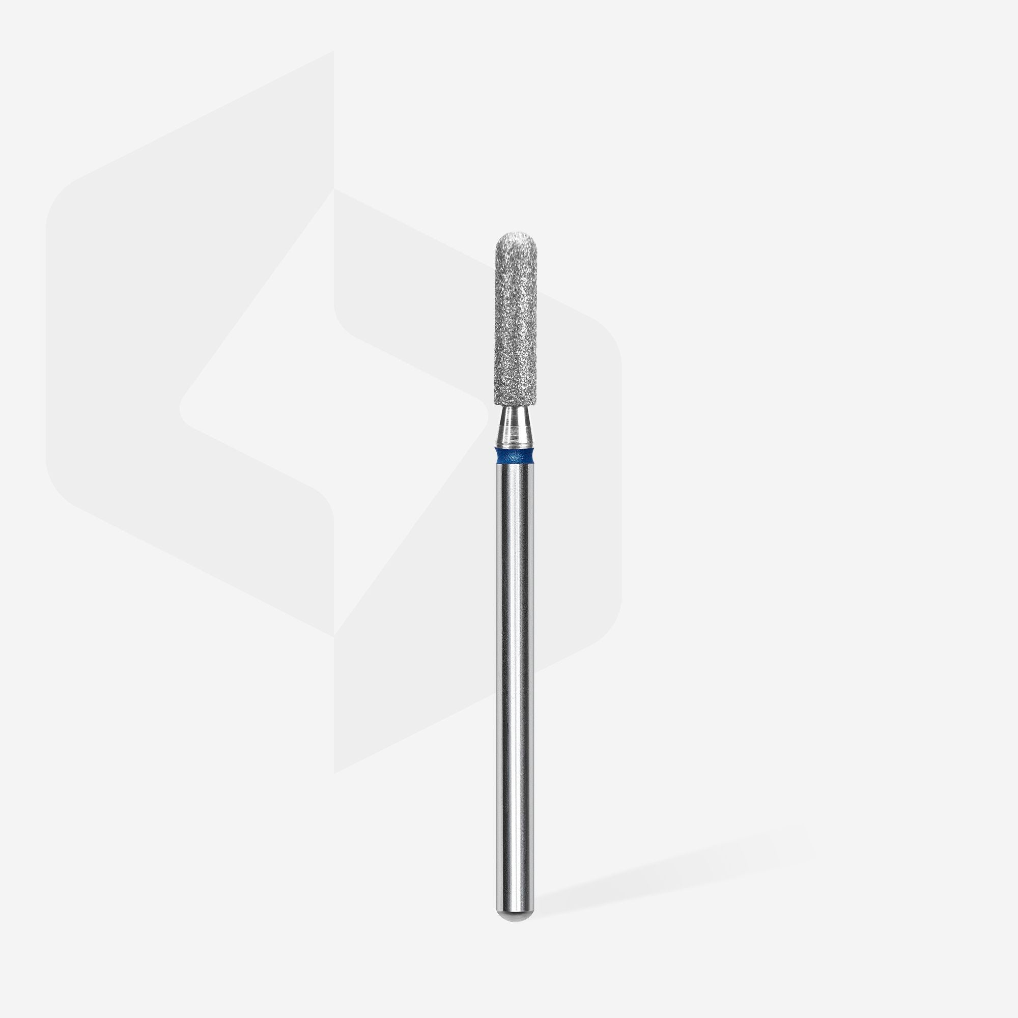 Diamond nail drill bit rounded cylinder blue EXPERT head diameter 2.5 mm / working part 10 mm