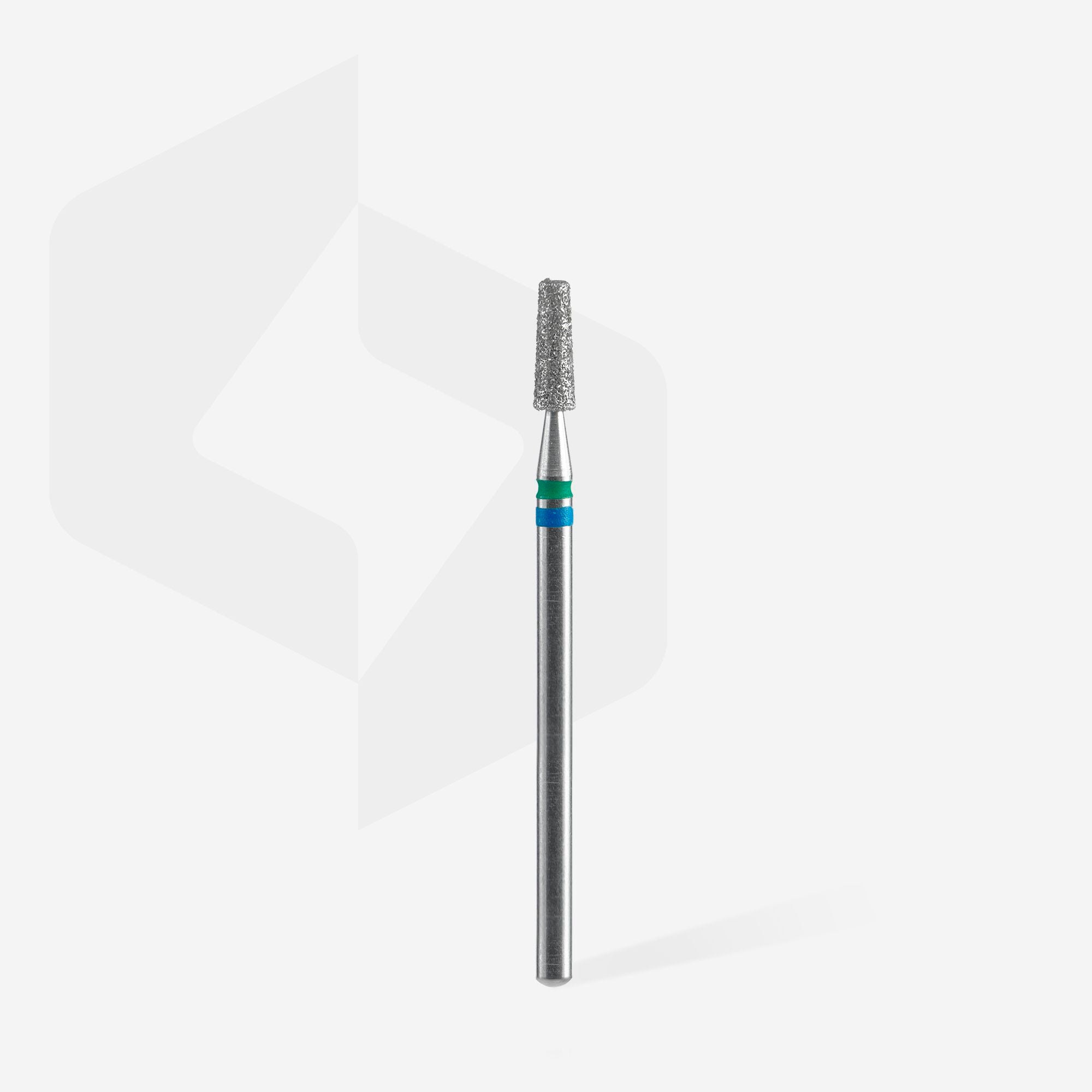 Diamond nail drill bit DUO frostum blue-green EXPERT head diameter 2.5 mm / working part 8 mm