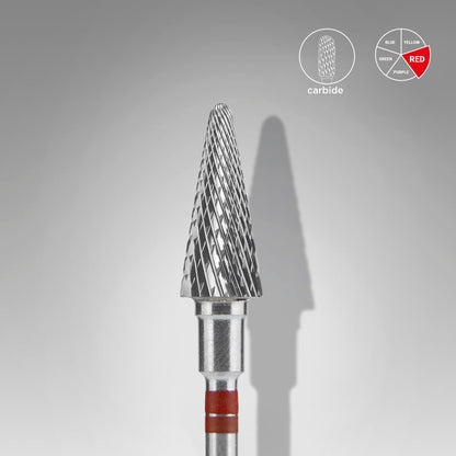 Carbide nail drill bit for left-handed users, cone red EXPERT head diameter 6 mm / working part 14 mm
