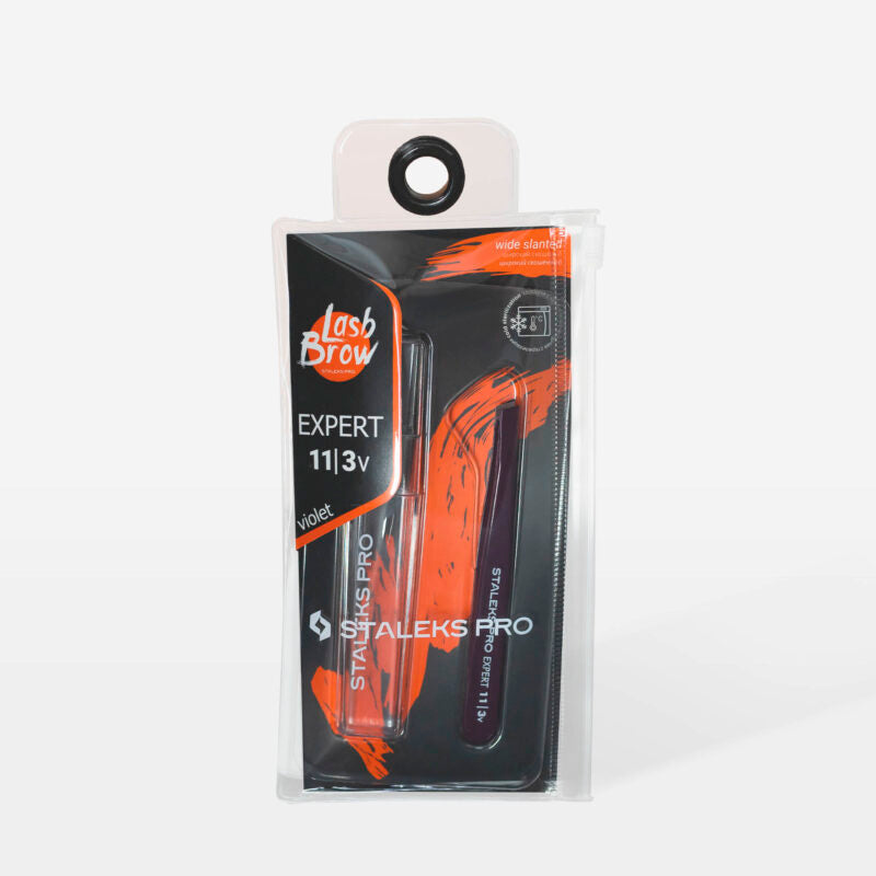 Eyebrow tweezers violet EXPERT 11 TYPE 3v (wide bevelled)