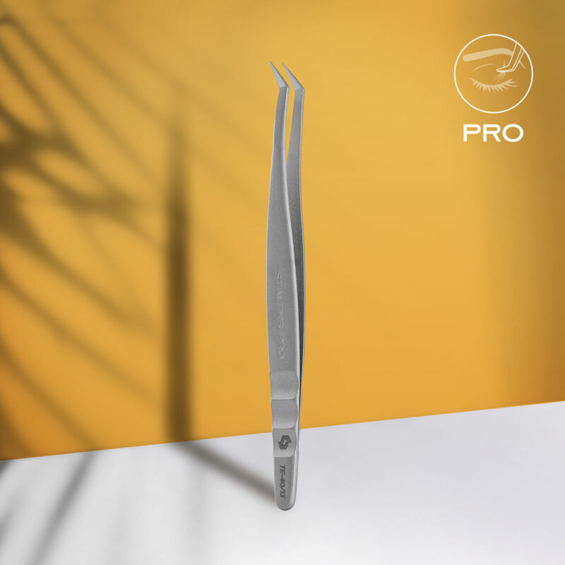 Professional eyelash tweezers EXPERT 40 TYPE 13 (L-shaped, 40′)
