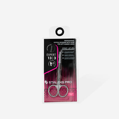 Professional cuticle scissors, hook, left-handed EXPERT 13 TYPE 3