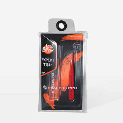 Eyebrow tweezers red EXPERT 11 TYPE 4r (narrow bevelled)